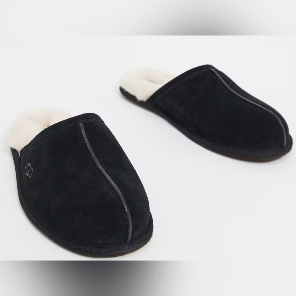 UGG Scuff Shearling-lined 'Black' Mule Slippers Men's Size 12 NIB MSRP $110